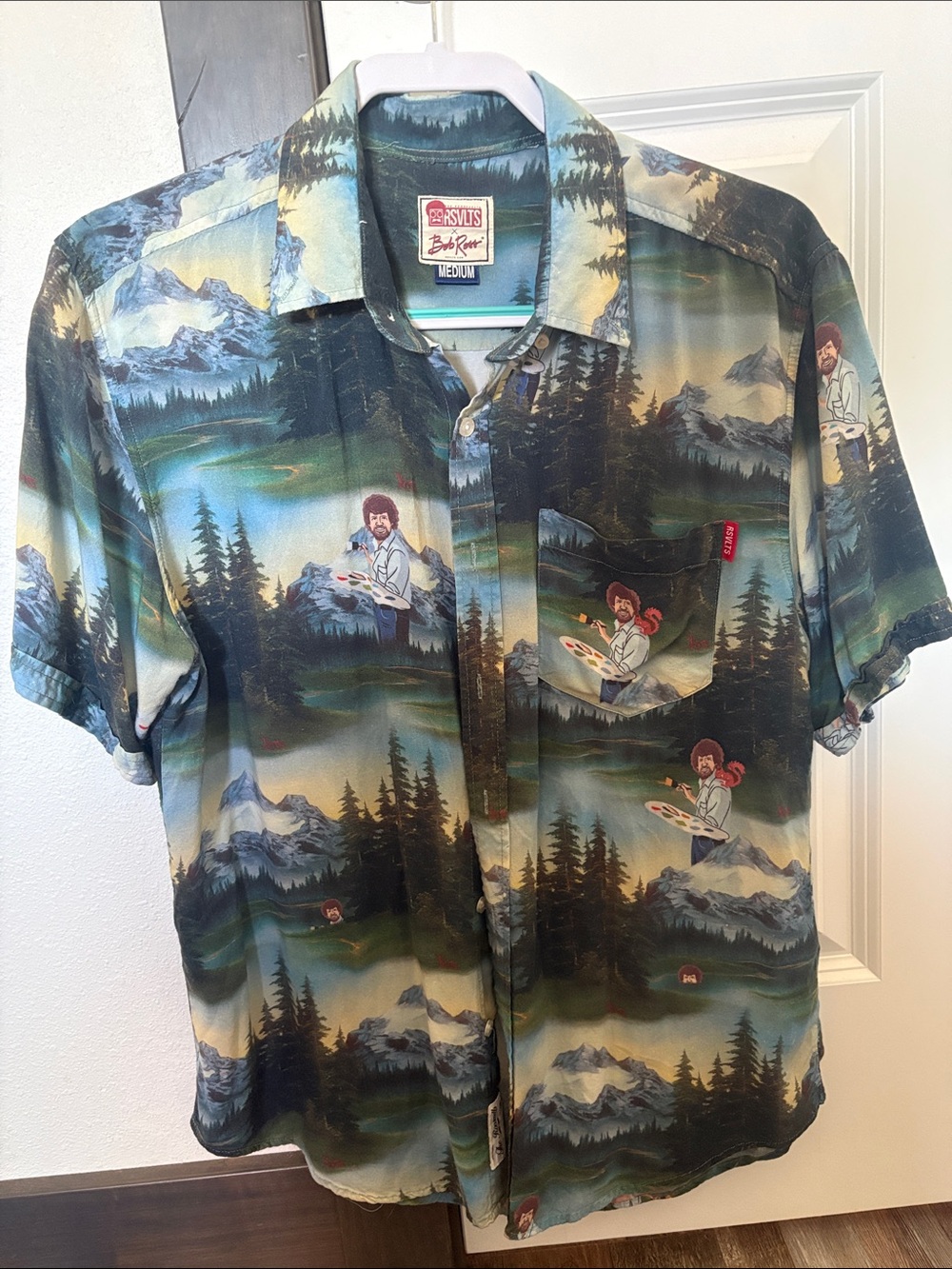 Bob Ross Short Sleeve Button Up